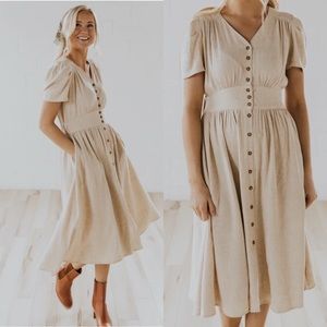 Roolee Murphy Button Dress Linen